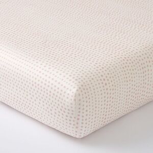 Pottery Barn Organic Polka Dot Fitted Crib Sheet - pink/ Blush
